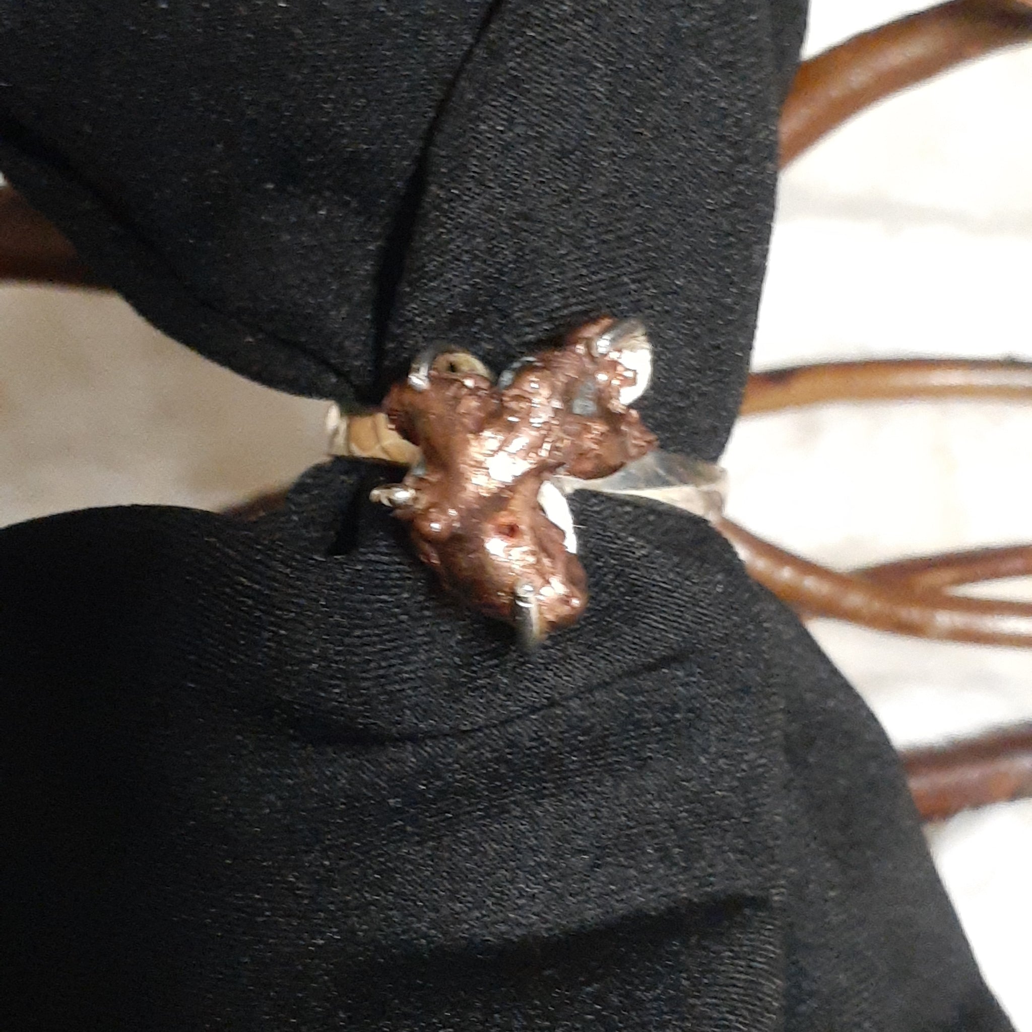 Copper Nugget Sterling Silver Ring