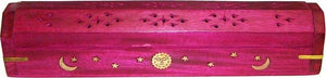 Celestial Wood Incense Box Burner Pink