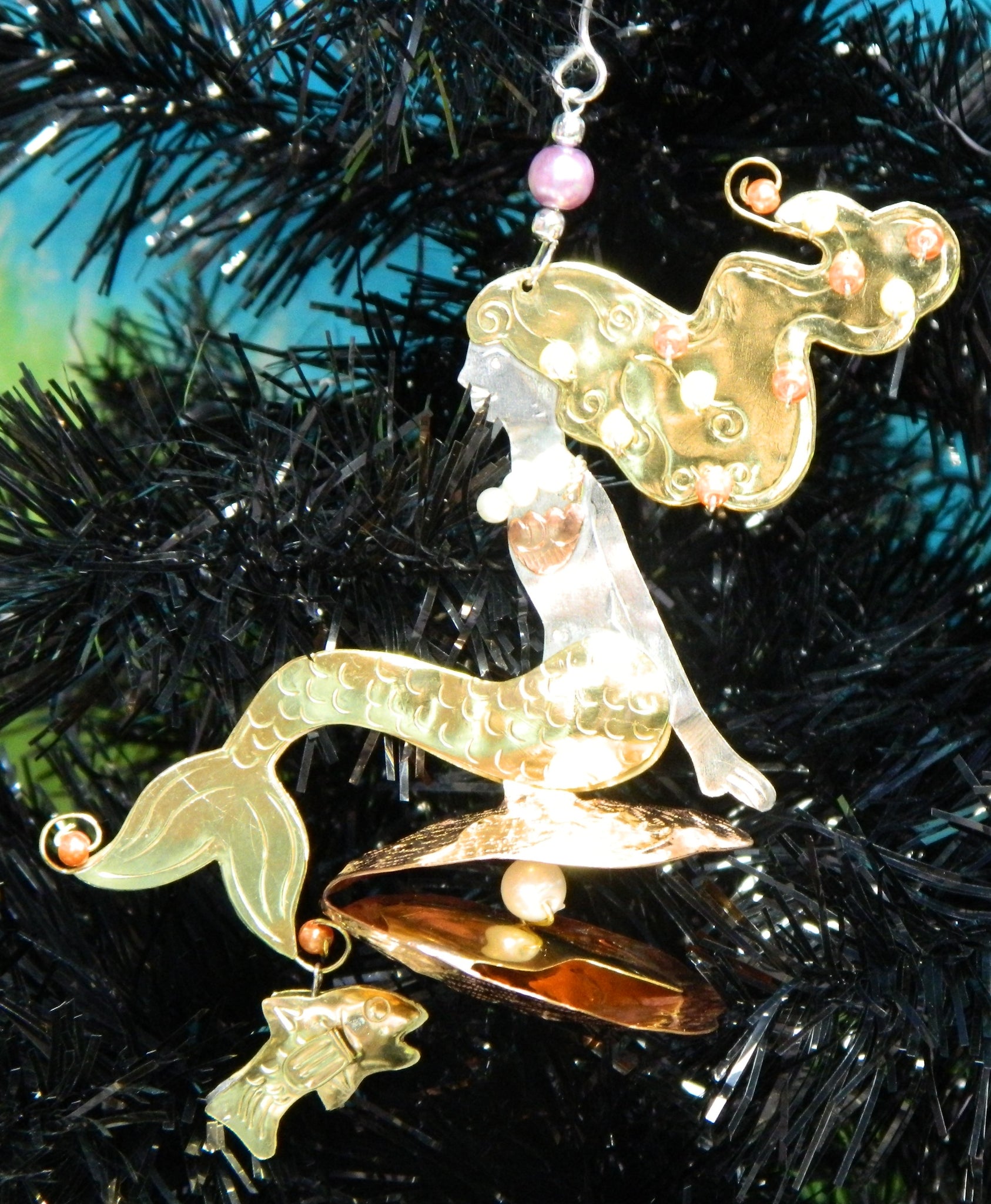 Oyster Mermaid Ornament Yule Christmas