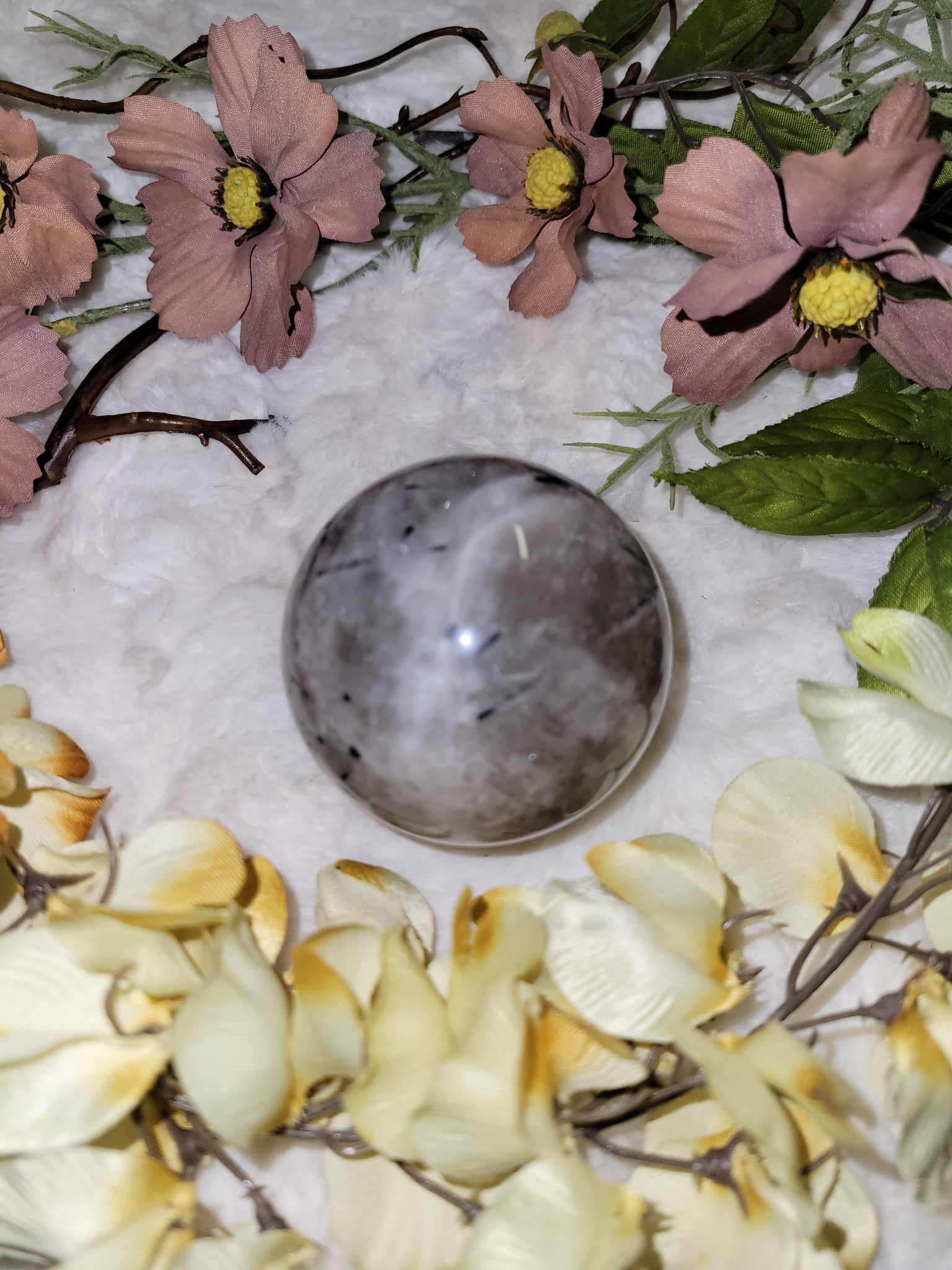 Tourmalated Moonstone Sphere