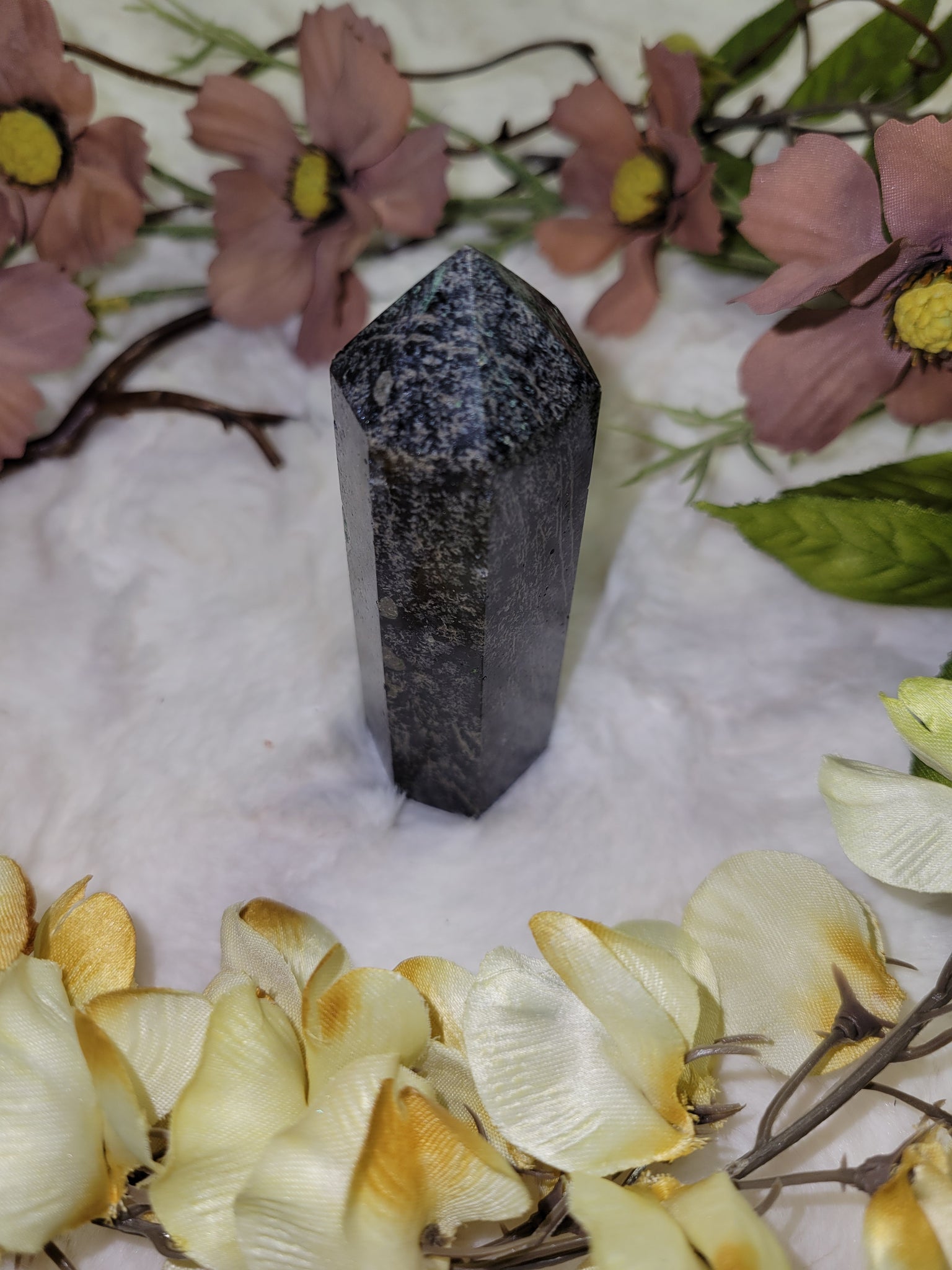 Plum Blossom Jade Obelisk