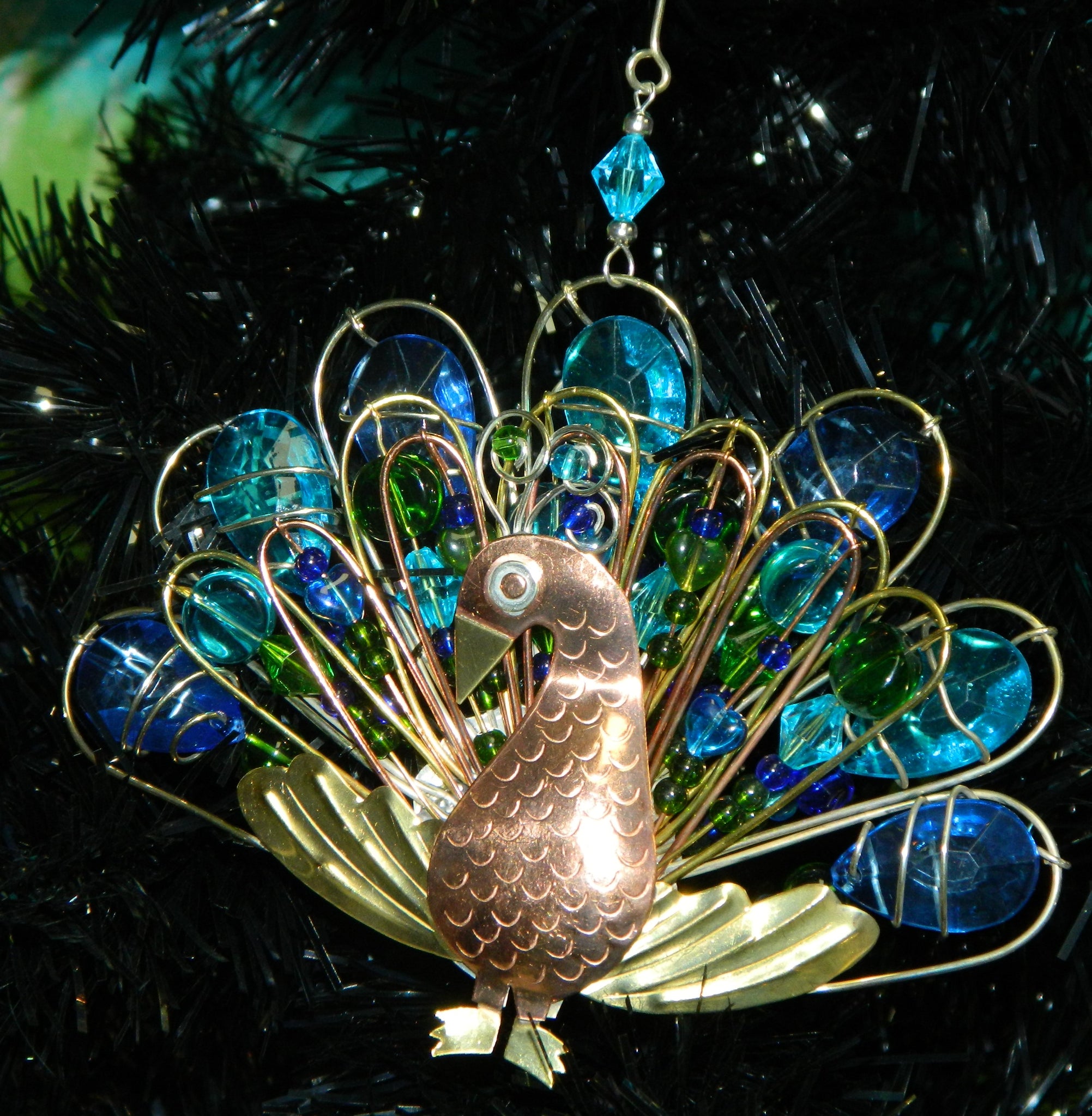 Pretty Peacock Ornament Yule Christmas