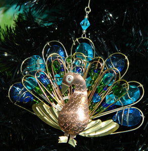 Pretty Peacock Ornament Yule Christmas