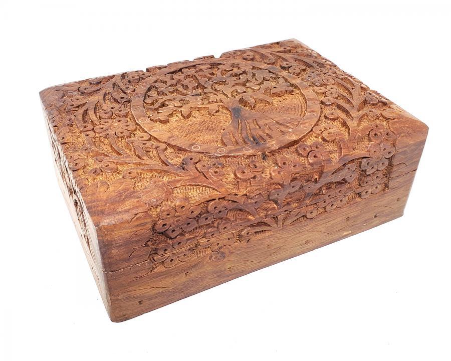 Tree of Life Carved Wood Box