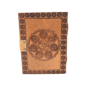Seven Chakra Leather Journal  with Latch Closure