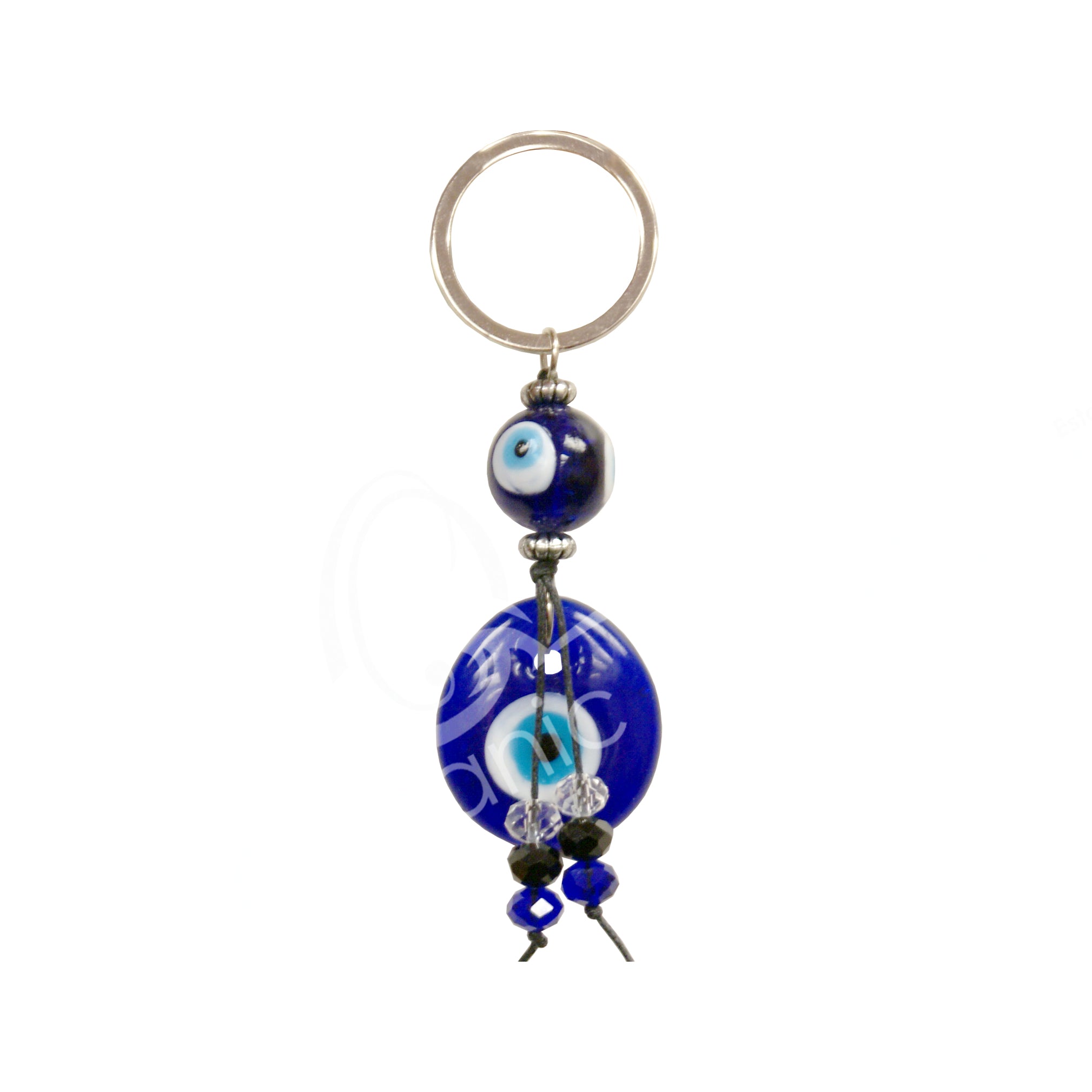 Evil Eye Glass Double Eye Keychain