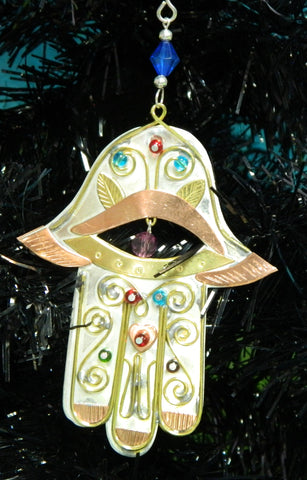 Peaceful Hamsa Ornament Yule Christmas