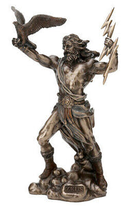 Zeus Greek God holding Thunderbolt with Eagle