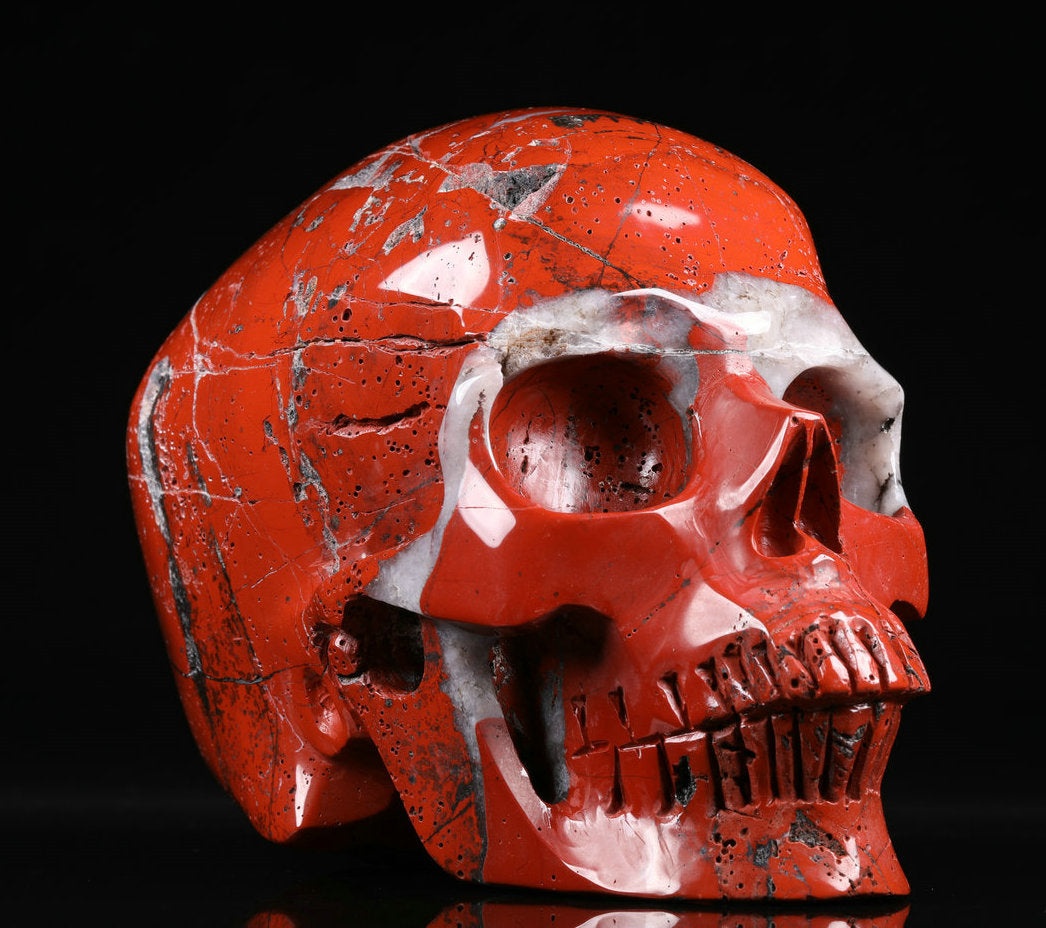 Red Jasper Gemstone Skull
