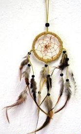 Natural Suede Leather Dream Catcher with Feathers & Beads