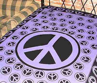 Peace Sign Tapestry Purple