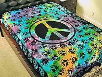 Peace Sign Tapestry Tie Dye