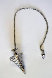 Spiral Silver Finish Pendulum with Chain