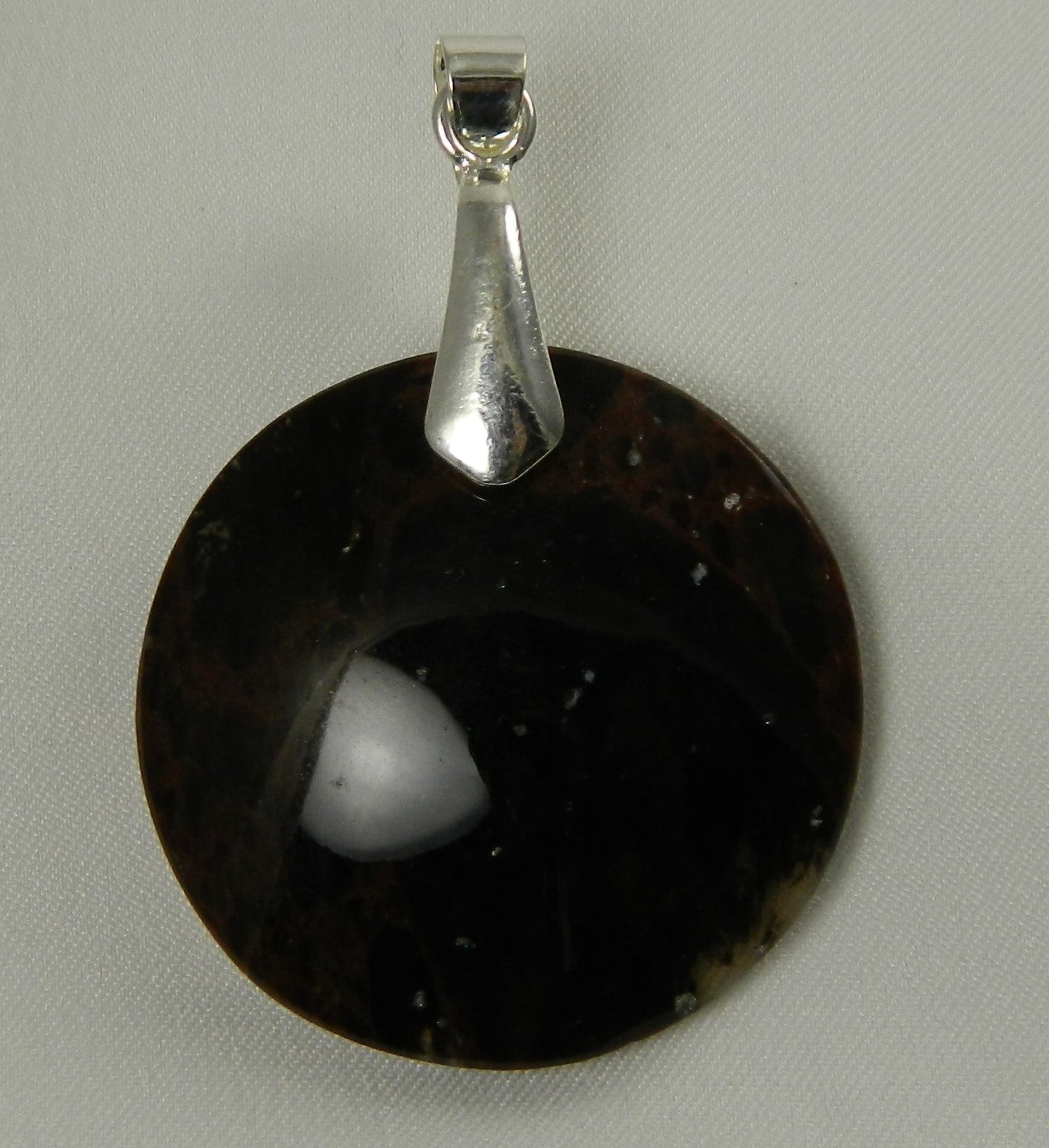 Black Golden Obsidian Pendant Round