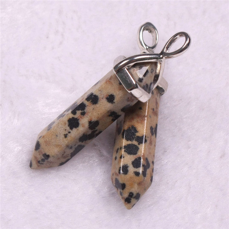 Dalmatian Jasper Point Pendant Necklace