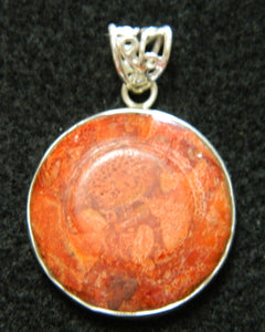 Red Coral Stone Pendant