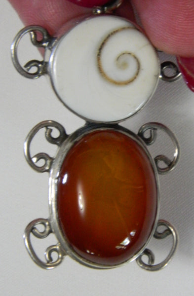 Carnelian With Shiva Eye Pendant