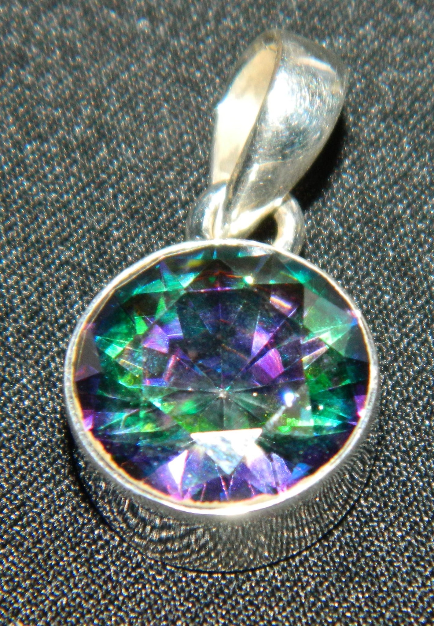 Mystic Topaz Stone Pendant in Sterling Silver