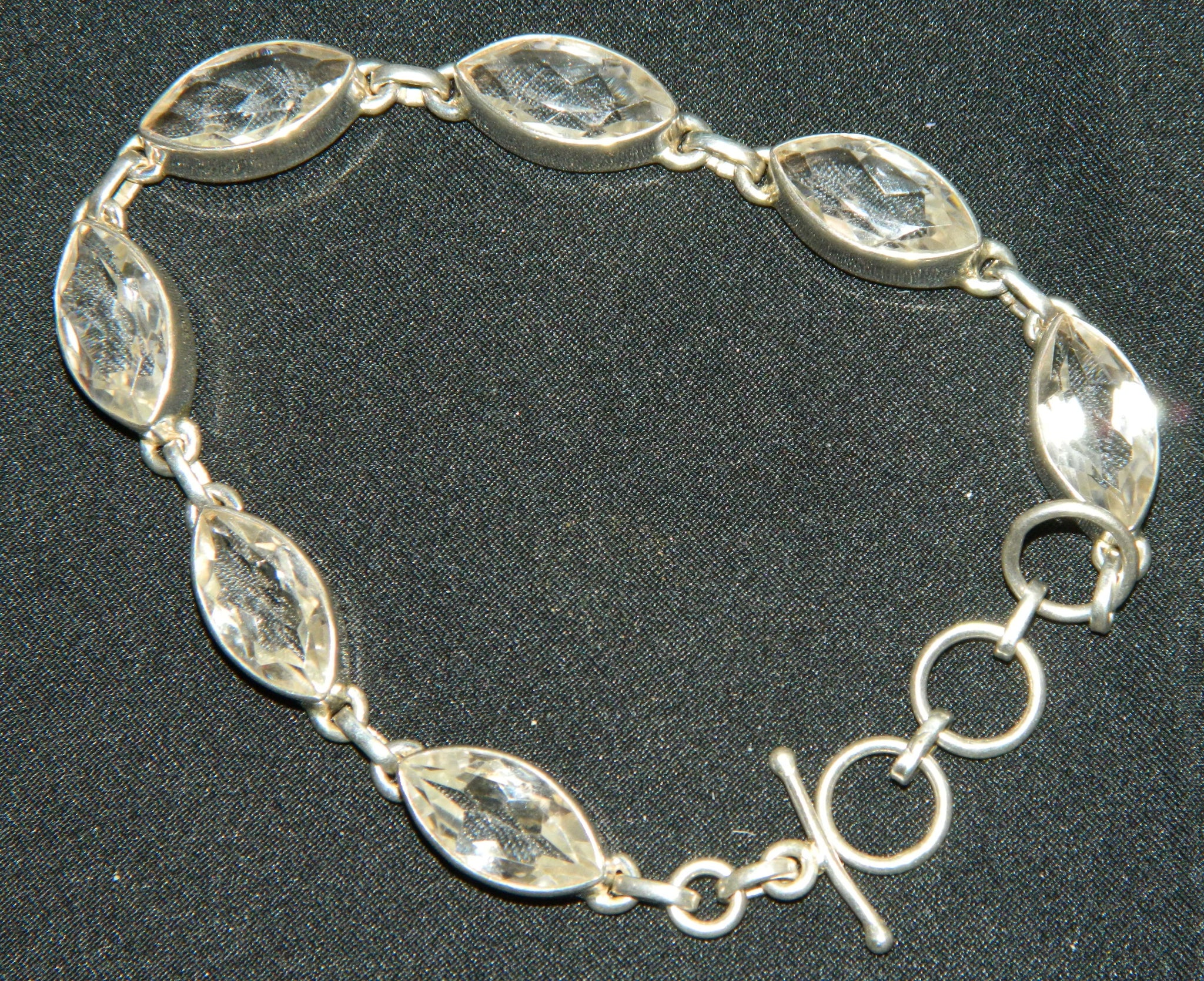 Faceted Quartz bracelet Sterling Silver