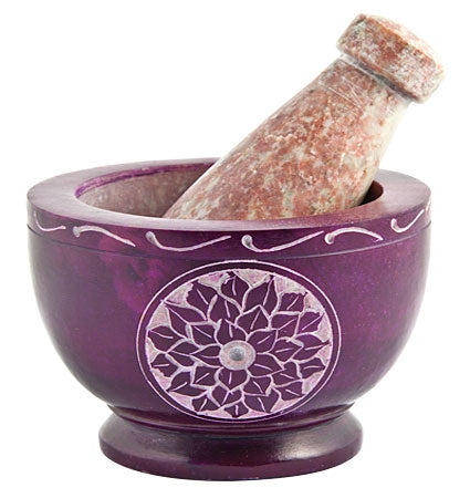 Lotus Flower Mortar & Pestle in Purple