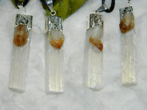 Selenite with Citrine Silver Cap