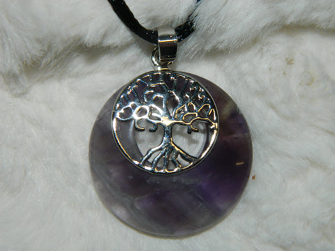 Amethyst Tree Of Life Pendant with Natural Stone