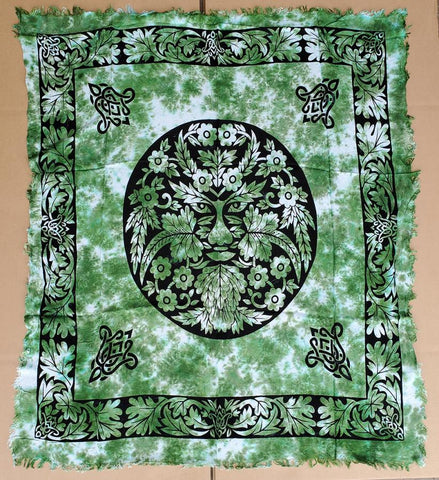 Green Man Altar Cloth Green Tie Dye With Black