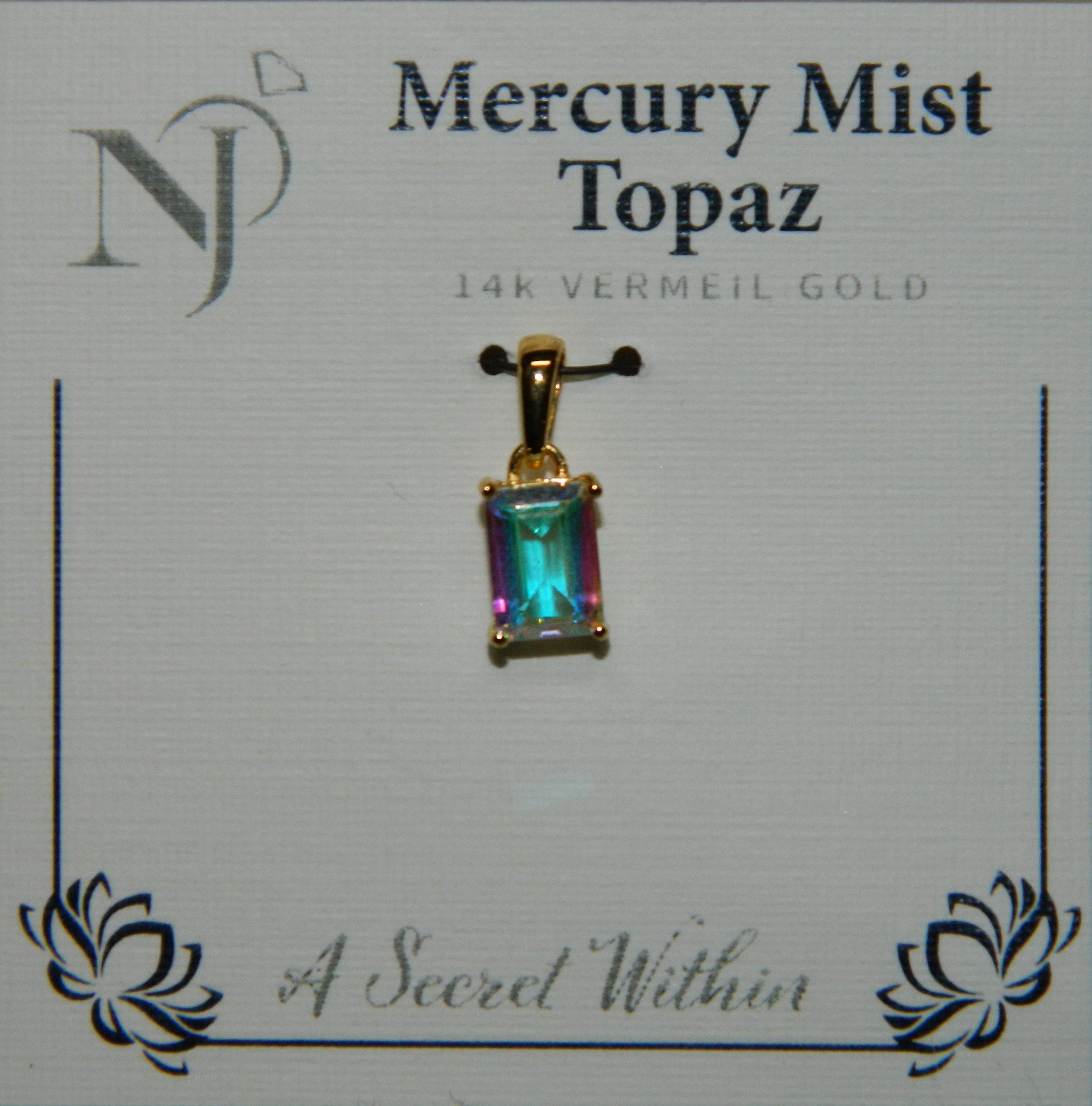14K Vermeil Gold Pendant  Mercury Topaz