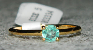 18K Vermeil Gold Ring Blue Apatite