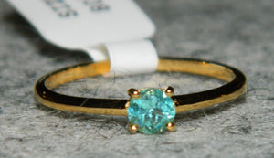 18K Vermeil Gold Ring Blue Apatite