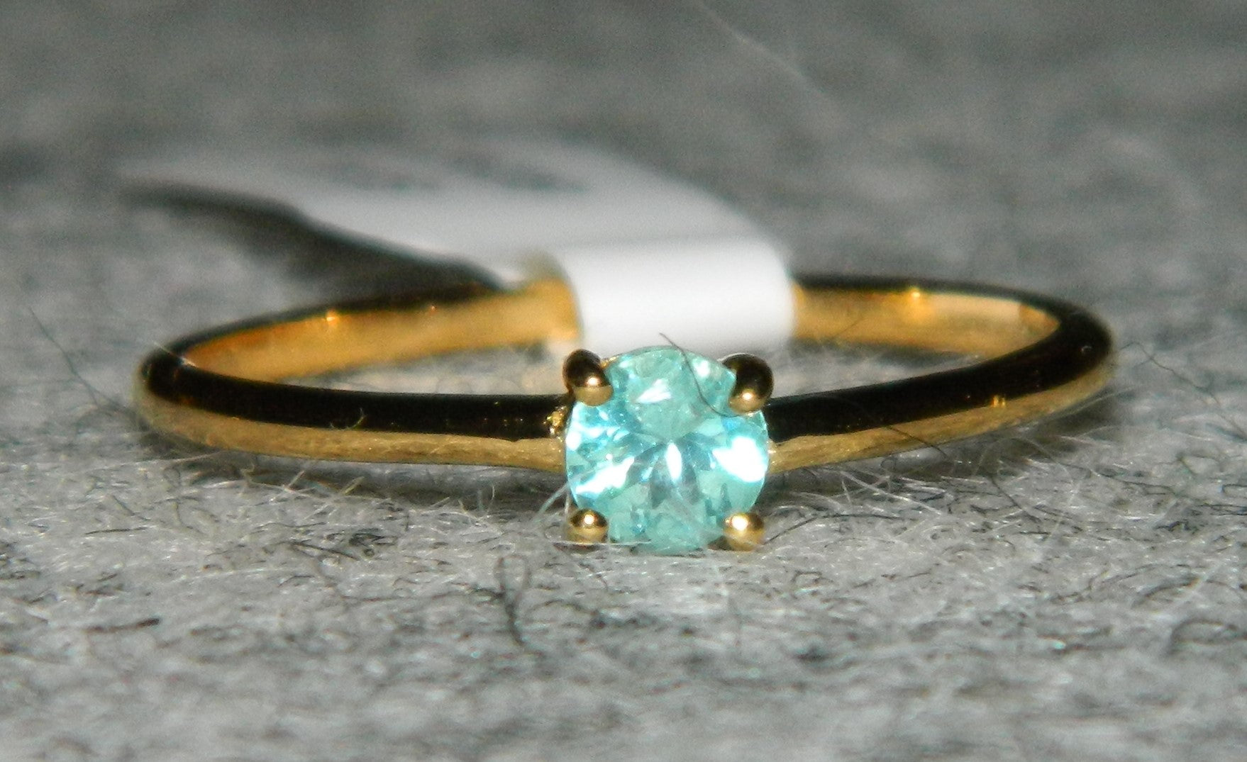 18K Vermeil Gold Ring Blue Apatite