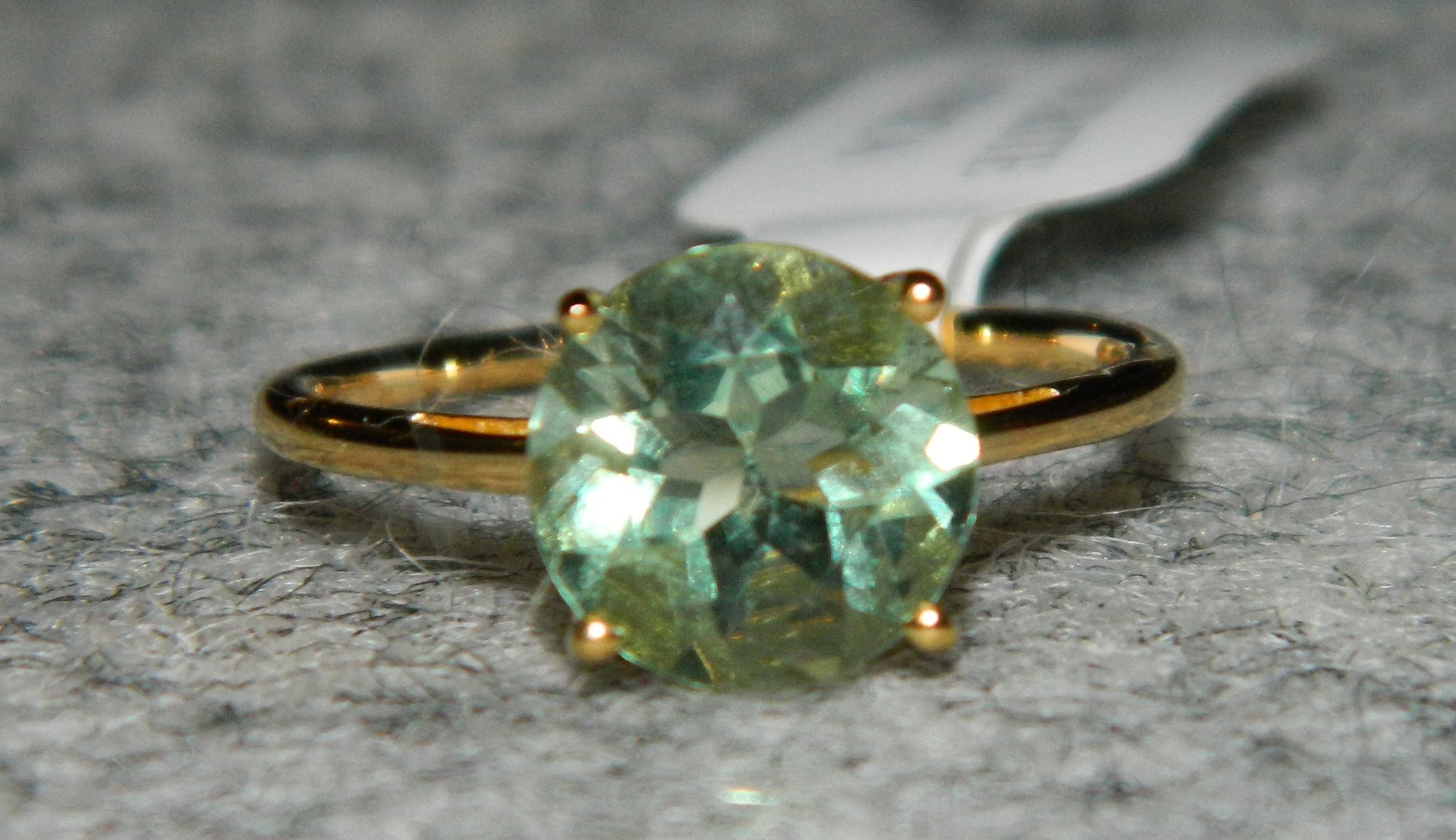 18K Vermeil Gold Ring Green Fluorite