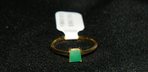 Emerald Natural in Vermeil Gold Ring