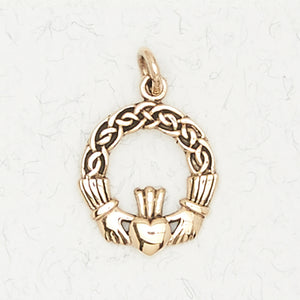 Bronze Pendant Claddagh Heart