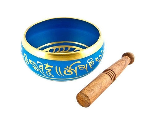 Blue Tibetan Meditation Singing Bowl