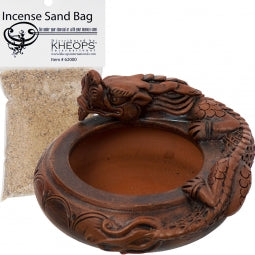Ceramic Incense Holder Dragon Terra Cotta with Sand Bag