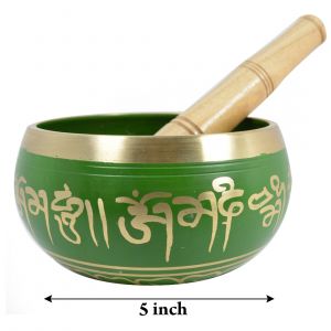 Green Tibetan Meditation Singing Bowl