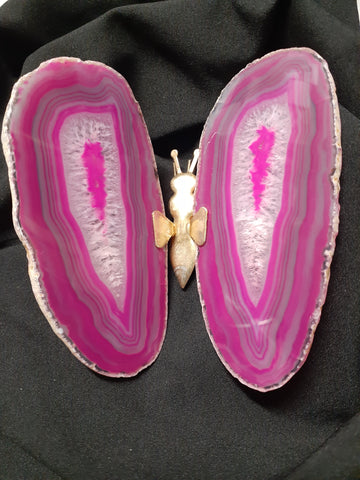 Pink Agate Butterfly