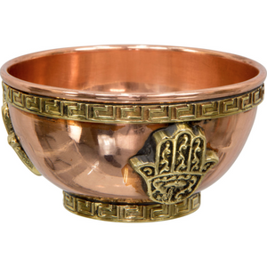 Copper Offering Bowl Fatima Hand