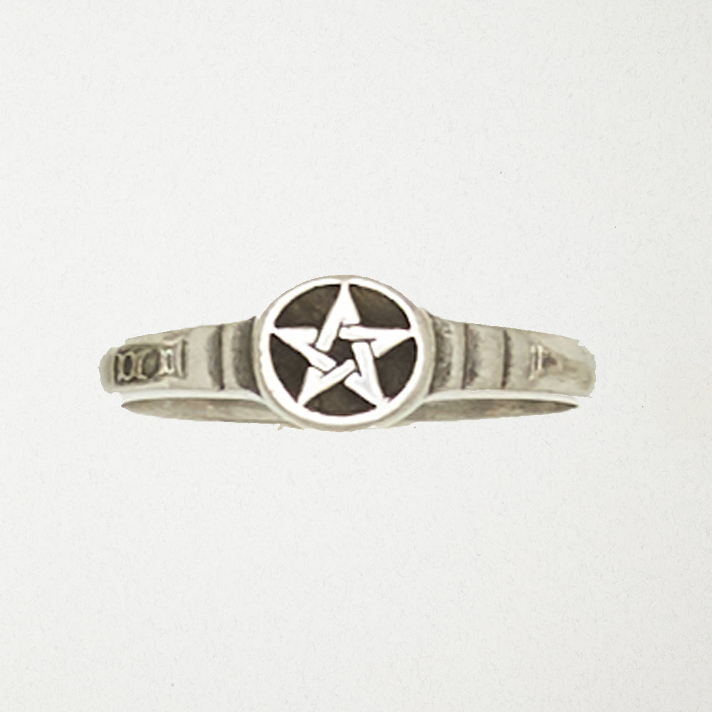 Pentacle Pewter Ladies Ring Sizes 9