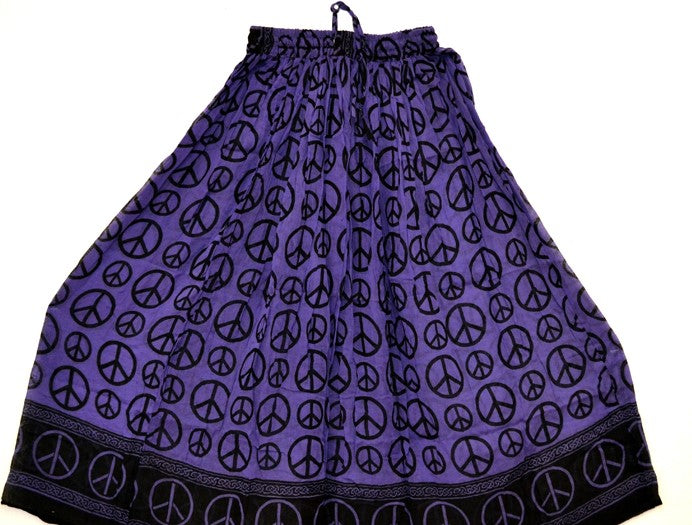 Peace Cotton Skirt Purple