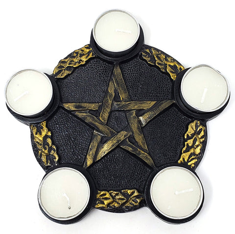 Pentagram Candle Holder Altar Tile