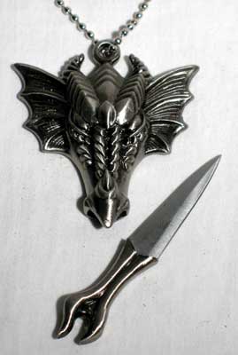 Athame Dragon Head Necklace