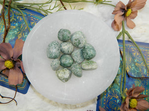 Green Dot Jasper Tumbled