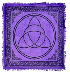 Triquetra Altar Cloth Purple & black