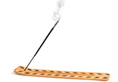 Wood Incense Holder Chevron Pattern