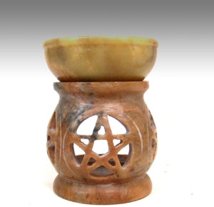 Soapstone Aroma Lamp Pentacle Carved