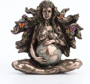 Sitting Pregnant Mother Gaia with Butterflies