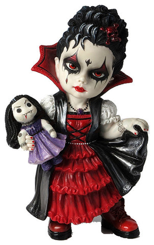 Vampire Girl Holding A Vamp Doll Cosplay Kids