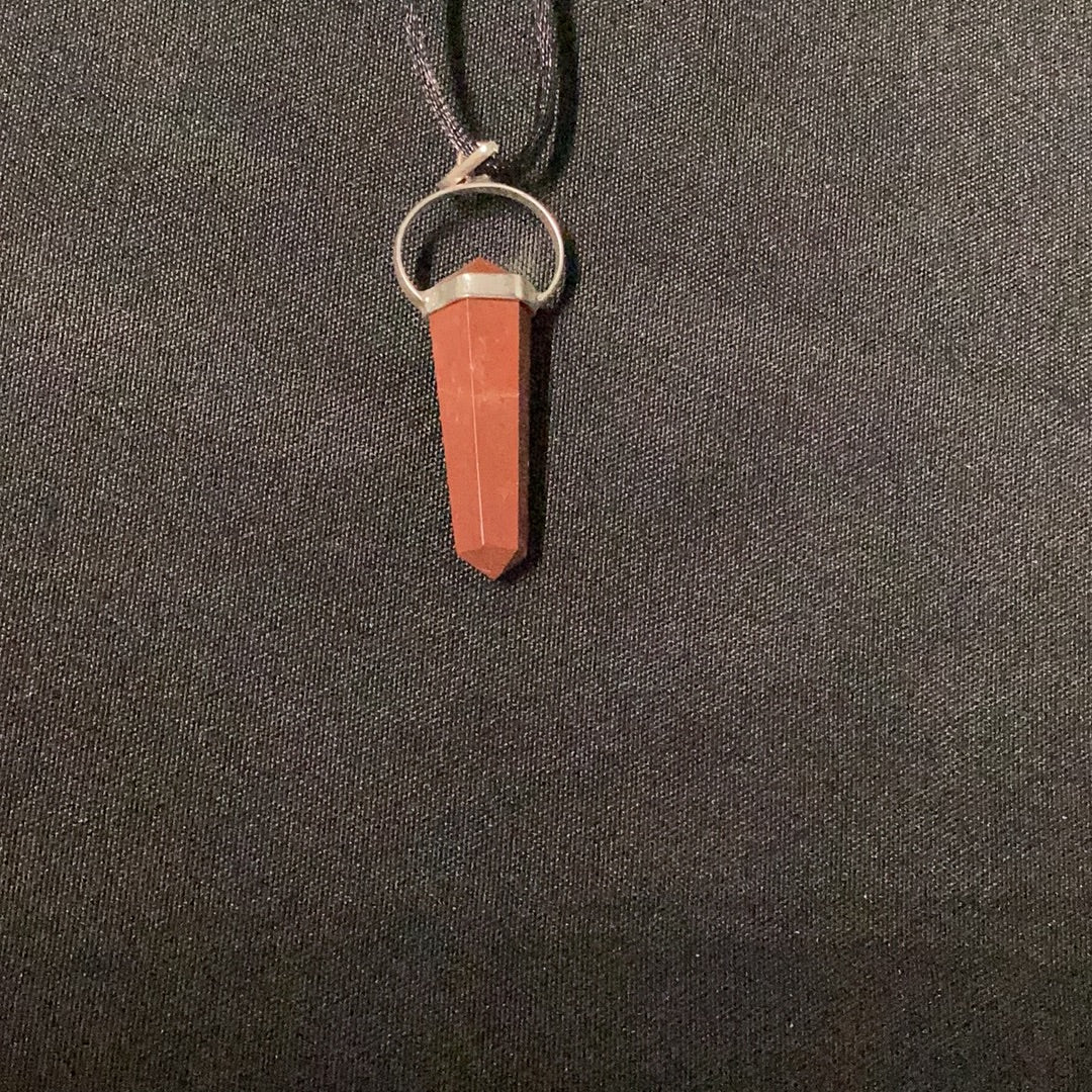 Lg Red Jasper Point Pendant